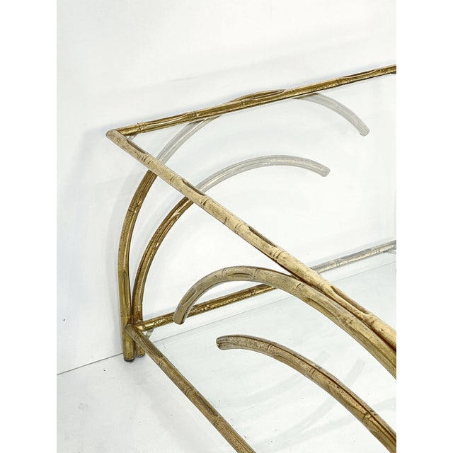 Metal French Modernist Rectangular Low or Coffee Table of Brass For Sale - Image 7 of 17