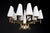 Metal Mid-Century Modern Brass and Opaline Glass Chandelier, France, 1950s For Sale - Image 7 of 15