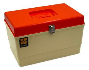 Curver Sewing Box Organizer in Beige and Orange Plastic, Netherlands. 1970s