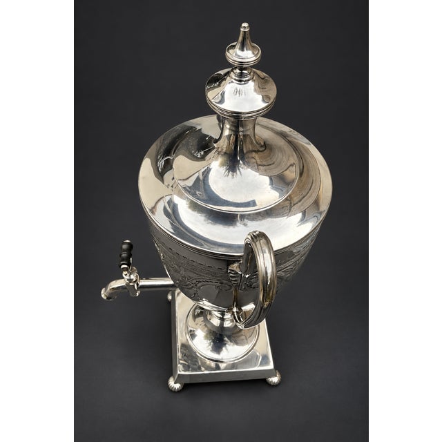 Antique Edwardian Silver-Plated Tea Urn by James Dixon & Sons, Sheffield, 1905 For Sale - Image 9 of 12