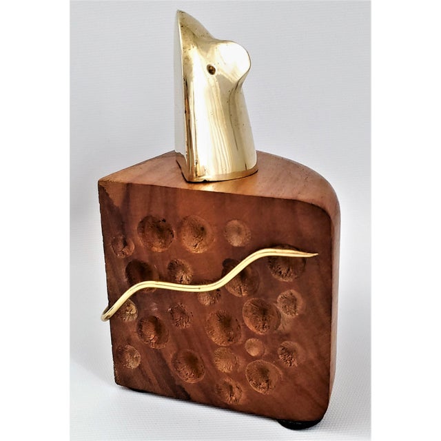 1970s Pop Art Wood and Solid Brass Table Sculpture Mid Century Modern