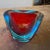 Glass 1970s Seguso Space Age Sommerso Red and Blue Murano Glass Bowl For Sale - Image 7 of 12