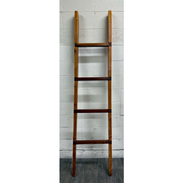 Vintage 86 Inch Solid Pine Blanket Ladder For Sale In Kansas City - Image 6 of 10