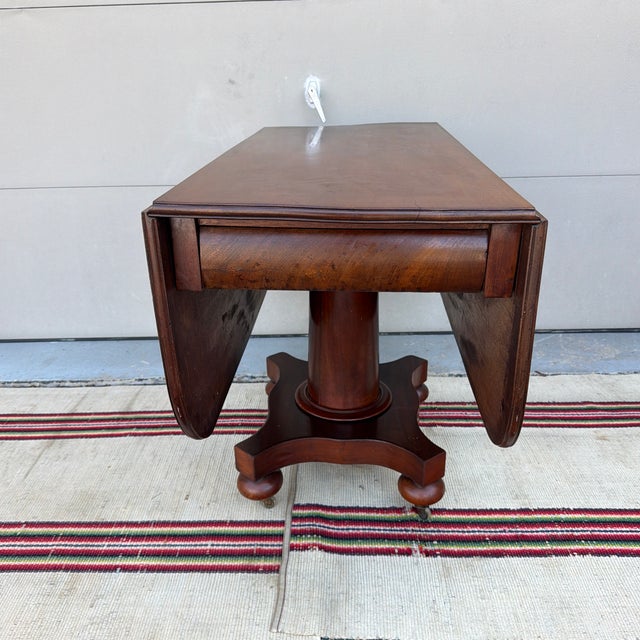 A Fine Antique Mahogany Empire Dropleaf Breakfast Table, New England, Circa 1840's For Sale - Image 12 of 12