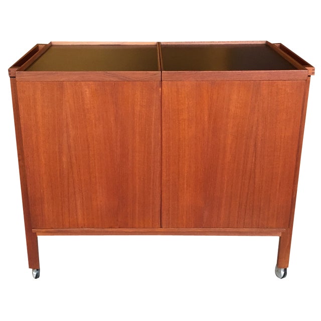 Extendable Teak Bar Trolley by Niels Erik Glasdam, 1960s For Sale