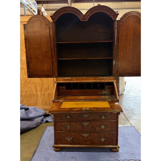 17th Century 18th Century English Walnut Double Dome Bureau Bookcase For Sale - Image 5 of 7