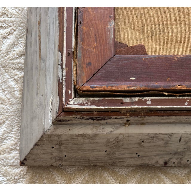 Wood Large Impasto Oil Painting Harbor Seascape Nautical Mid Century Signed Greene For Sale - Image 7 of 9