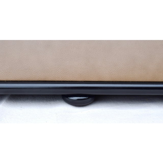 Sand Baker Furniture Hourglass Bench Ottoman With Leather Upholstery For Sale - Image 8 of 12