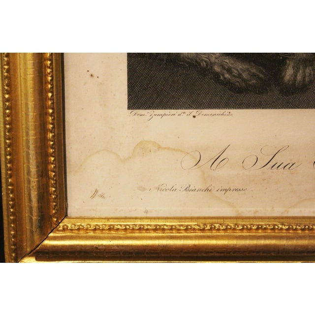 Antique White Circa 1820-50 Italian Copper Plate Engraving "The Last Communion of Saint Jerome" For Sale - Image 8 of 11