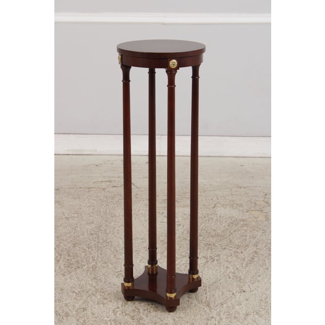 Age: Approx: 30 Years Old Details: Bun Feet High Quality Construction Regency Style Solid Brass Hardware Stretcher Base...
