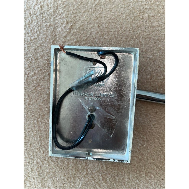 Minimalism 1970s Hansen Chrome Vintage Wall Lighting Fixtures - Set of 2 For Sale - Image 3 of 4