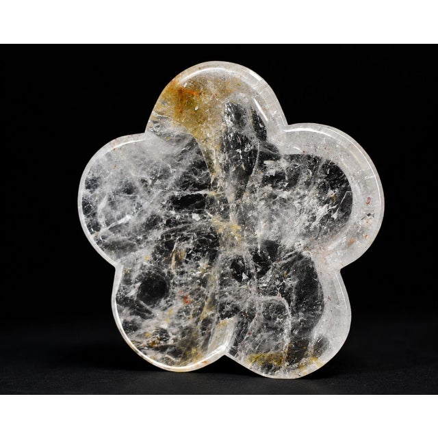Transparent Clear Rock Crystal Peach Blossom Japanese Artisan Hand Crafted For Sale - Image 8 of 10