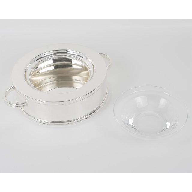 Ercuis, Paris Crystal and Silver Plate Caviar Bowl Dish Server, circa 1960 For Sale - Image 12 of 15