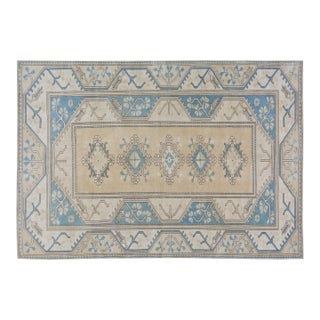 Vintage Turkish Anatolian Hand Knotted Wool Rug, 6'7"x6'10" For Sale