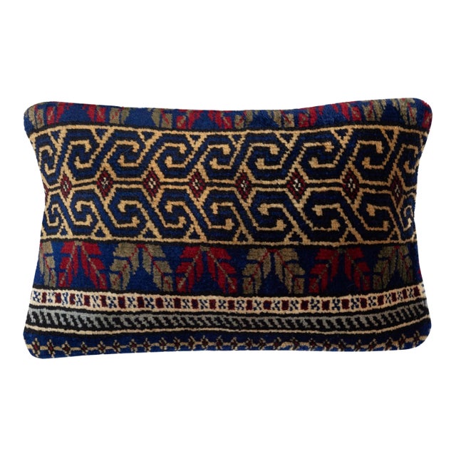 13"x20" Vintage Wool Cushion Cover. Handknotted Rug Pillow. Turkish Throw Pillow For Sale