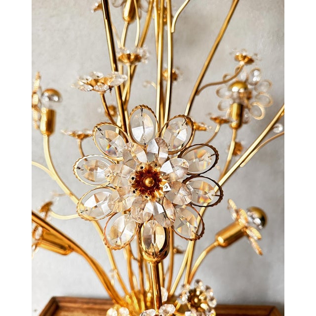 Beautiful mid century floor lamp. This lamp in Hollywood Regency style was made in the 1970s by the German PALWA. Floral...