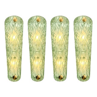 Green Murano Glass Wall Sconces by Simoeng, Set of 4 For Sale