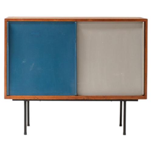 Mid-Century Modern French Cabinet with Sliding Panels by Guillerme et Chambron, 1950s For Sale - Image 16 of 16