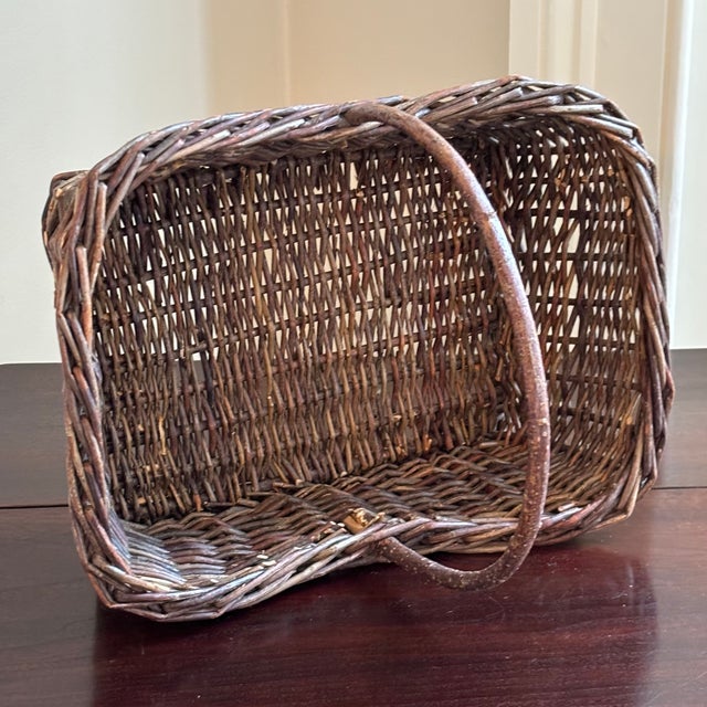 Late 20th Century Rustic Vintage Twig Basket For Sale - Image 5 of 12