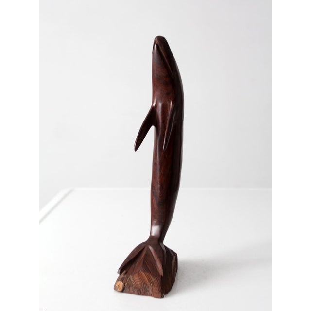 Mid-Century Ironwood Dolphin Sculpture For Sale - Image 4 of 11