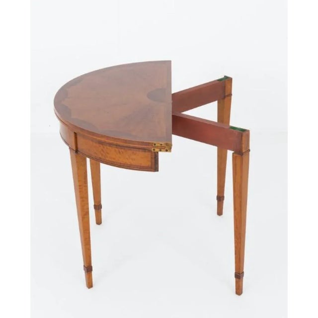 Hepplewhite Revival Games Table in Satinwood, 1900s For Sale - Image 4 of 7