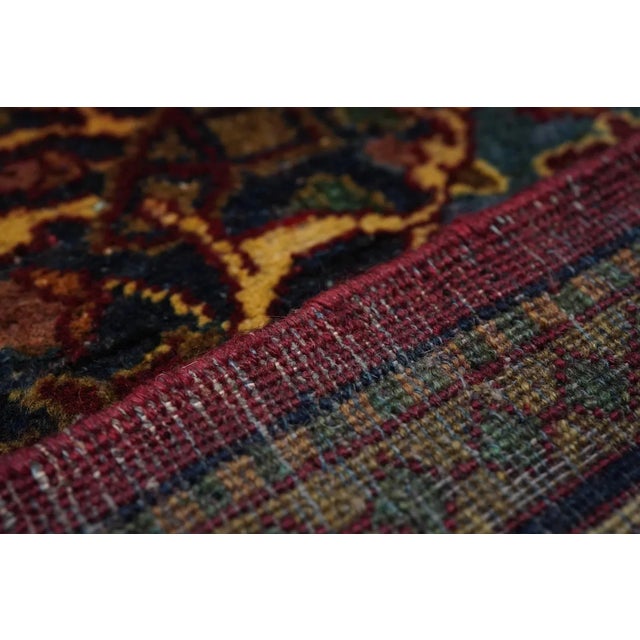 Navy Blue Vintage Persian Kashan Rug 4'6'' X 6'6'' For Sale - Image 8 of 11