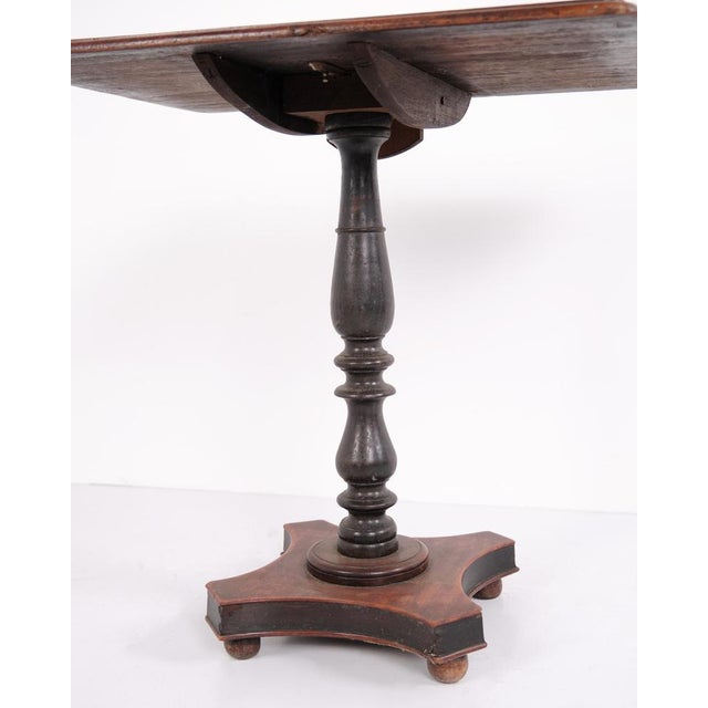 Antique Oak Pedestal Side Table with Tilt Top, 1890s For Sale - Image 6 of 8