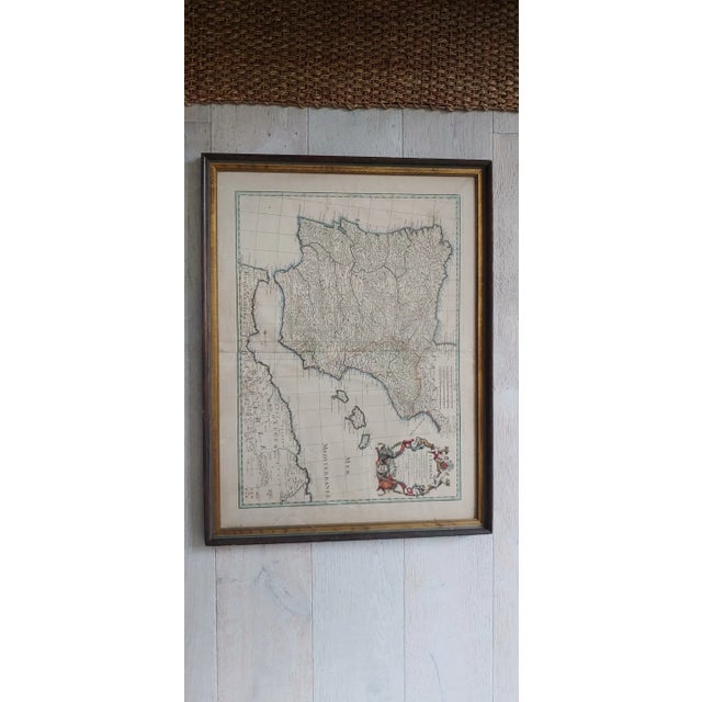 Antique engraving & watercolor map from Kiawah Island Estate sale in a very attractive and complementary frame. Nice...