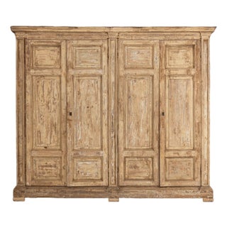 18th C. Italian Housekeeper's Cupboard / Entertainment Center in Original Paint For Sale
