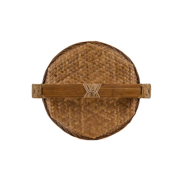 Vintage Antique 3 (Three) Tier Chinese Wedding Basket (Warm Brown) For Sale - Image 10 of 13