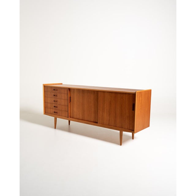 Scandinavian Teak and Oak Sideboard, 1950s For Sale - Image 4 of 13