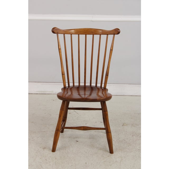 Arts & Crafts Set of 6 Stickley Cherry Windsor Style Chairs For Sale - Image 3 of 18
