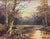 Vintage Autumn Woodland Landscape Oil Painting in Wood Frame 8 X 10” For Sale In Philadelphia - Image 6 of 7