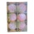 Pink Velvet Christmas Ornaments Gold Sequin Accents in Original Box a Set of Six For Sale