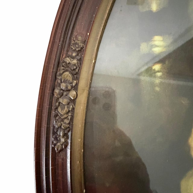Traditional Vintage Wood Carved Frame Containing “Age of Innocence” Lithograph For Sale - Image 3 of 4
