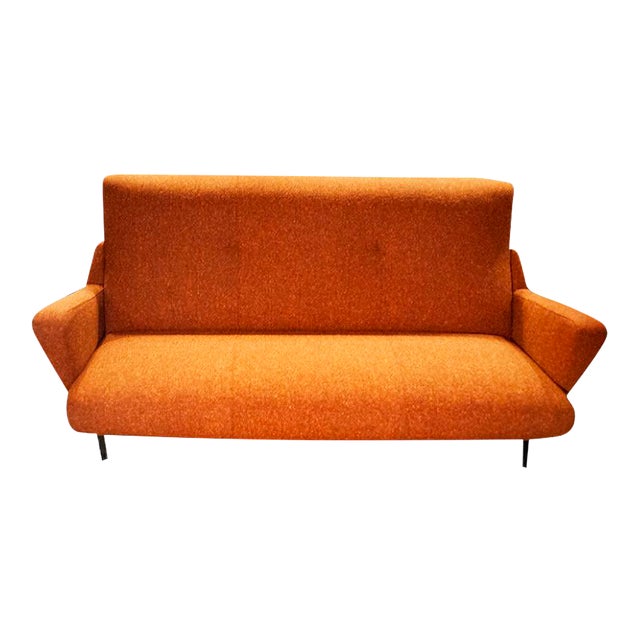 Vintage Italian Orange Sofa, 1950s For Sale