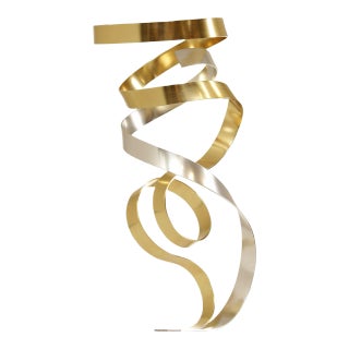 Postmodern 1980s Aluminum Ribbon Sculpture by Dan Murphy For Sale