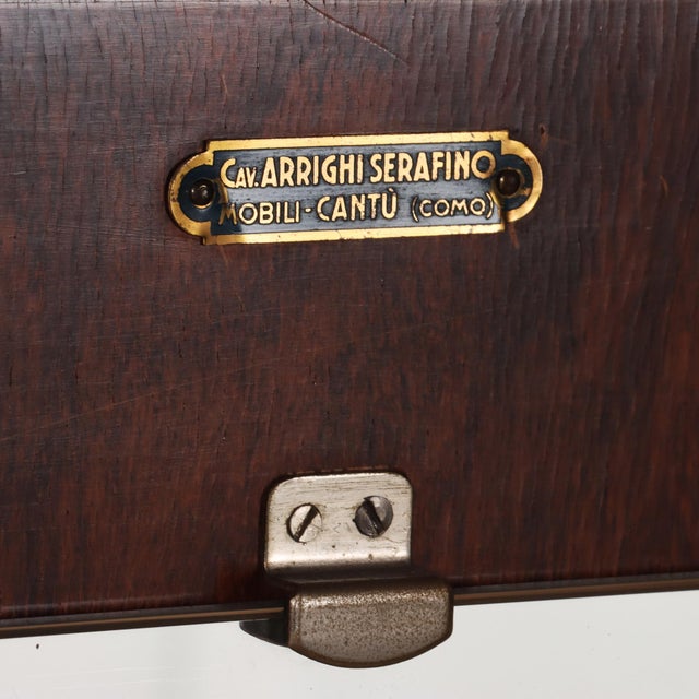 Brown 1940s Paolo Buffa Italian Rosewood and Parchment Cabinet For Sale - Image 8 of 9