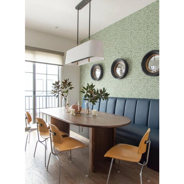 Bronte Ribbon Maze Removable Wallpaper – Box Hedge Green Sample For Sale - Image 4 of 8