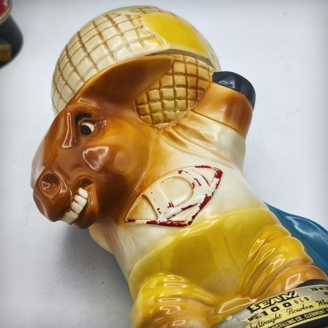 Green Ceramic Superhero Donkey Carafe by Jim Beam, USA, 1980s For Sale - Image 8 of 14