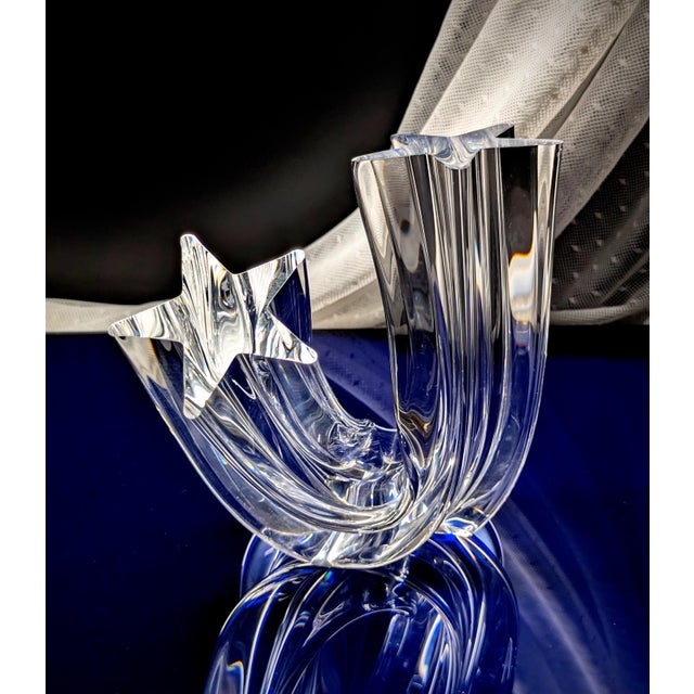 1980s Steuben Star Stream Crystal Sculpture, Neil Cohen 1988 Design, Steuben Catalog #8567 For Sale - Image 5 of 9
