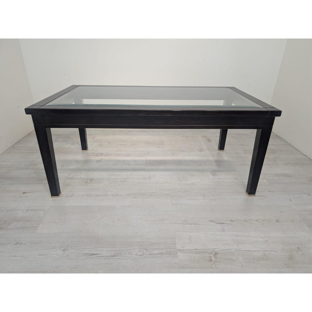 Vintage Modern Classic Rectangular Coffee Table in Wood and Beveled Glass, 1970 For Sale - Image 10 of 15