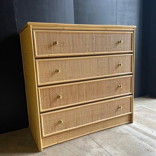 Mid-Century Rattan Chest of Drawers For Sale - Image 9 of 9