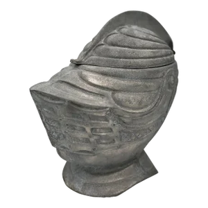 Vintage Pewter Knight's Helmet Ice Bucket