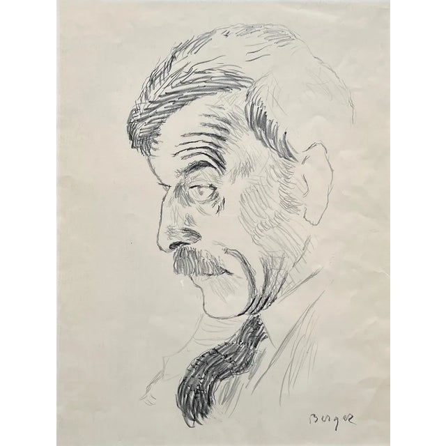 Hans Berger, Portrait, Graphite on Paper For Sale