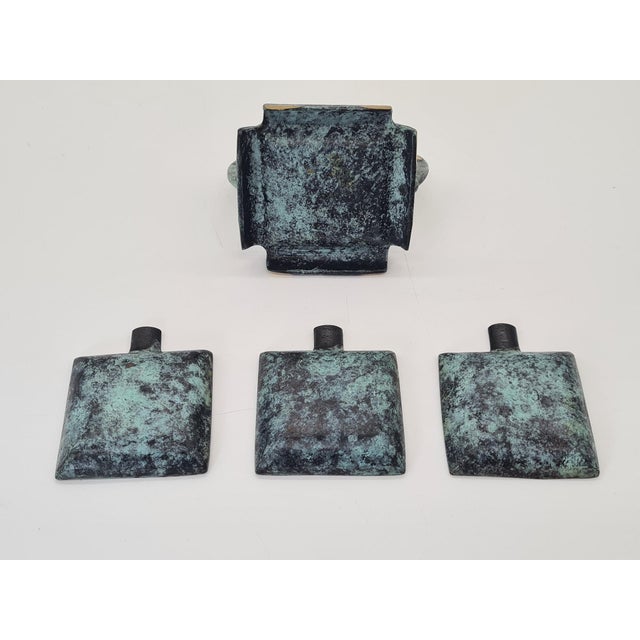 Art Deco Ashtrays with Decorative Stand, 1920s, Set of 4 For Sale - Image 9 of 10