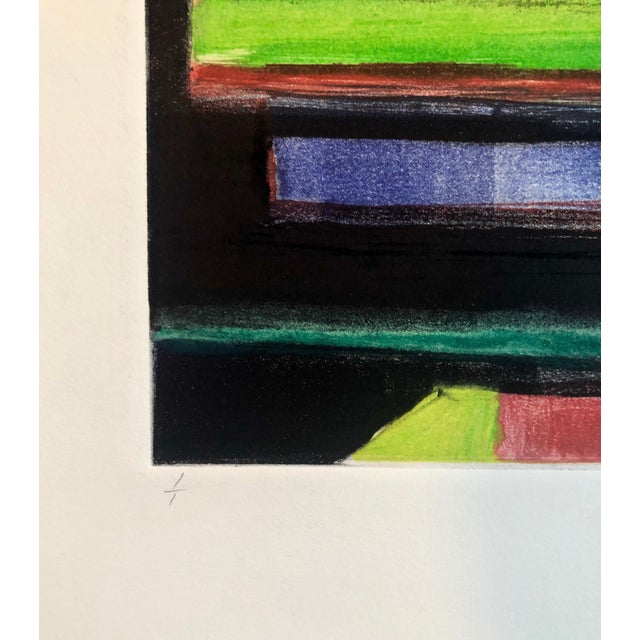 Late 20th Century Pierre Obando, Abstract Modernist Colorful Bold Monoprint Monotype Painting Print Pierre Obando, 1997 For Sale - Image 5 of 7