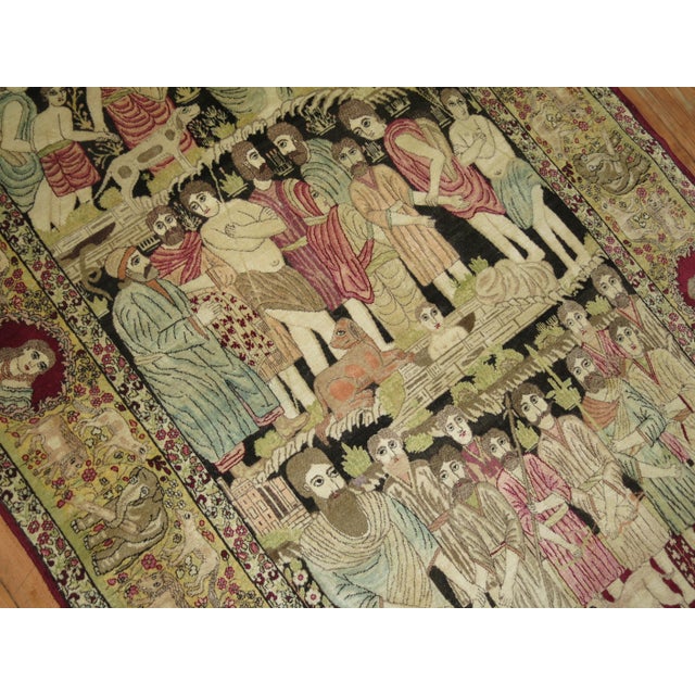 Textile Late 19th Century Judaical Persian Kerman Rug, Story of Joseph For Sale - Image 7 of 18