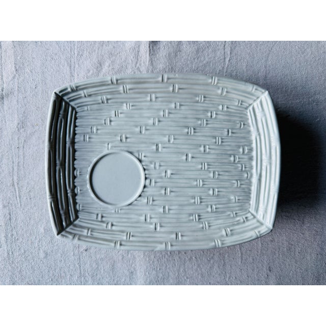 1980s Italian Bamboo Majolica Appetizer Plates - Set of Six For Sale - Image 9 of 12