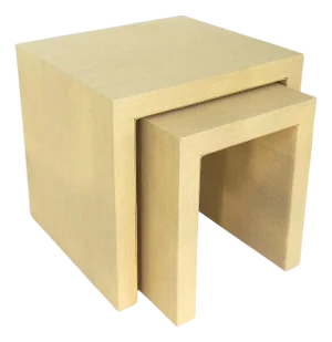 Cloth Wrapped Nesting Tables - Set of 2